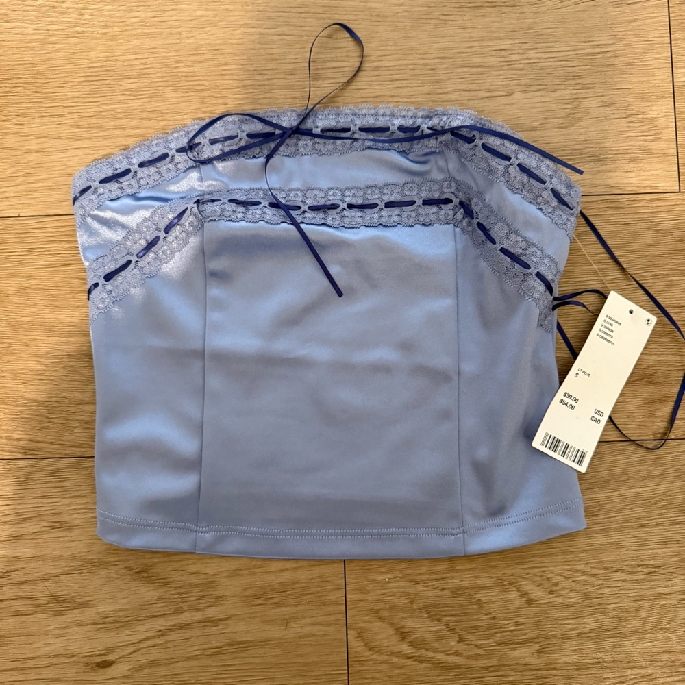 NWT urban outfitters silky lace cropped tube top - s